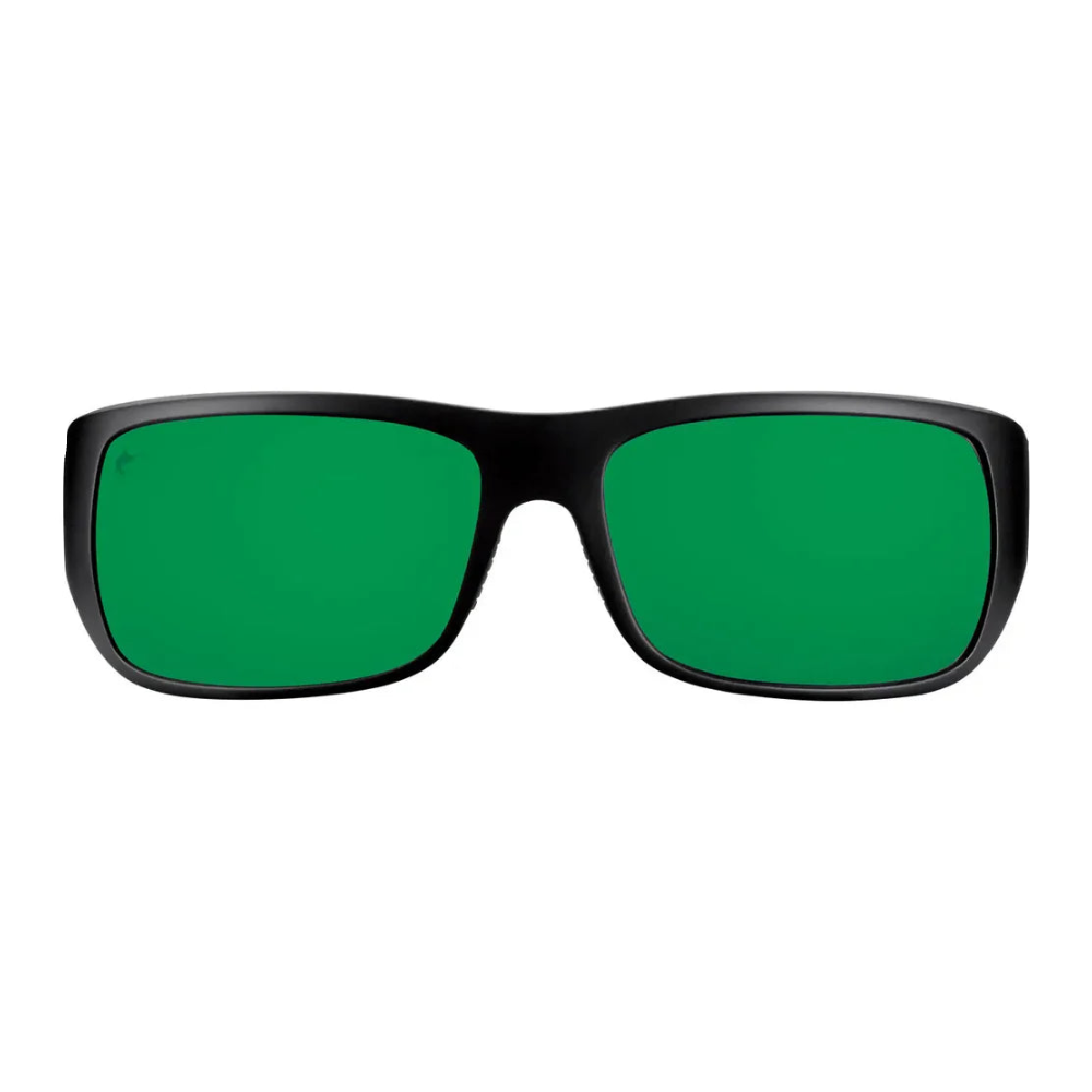 Pelagic Fish Hook Polarized Sunglasses Black Logo (Green glass)