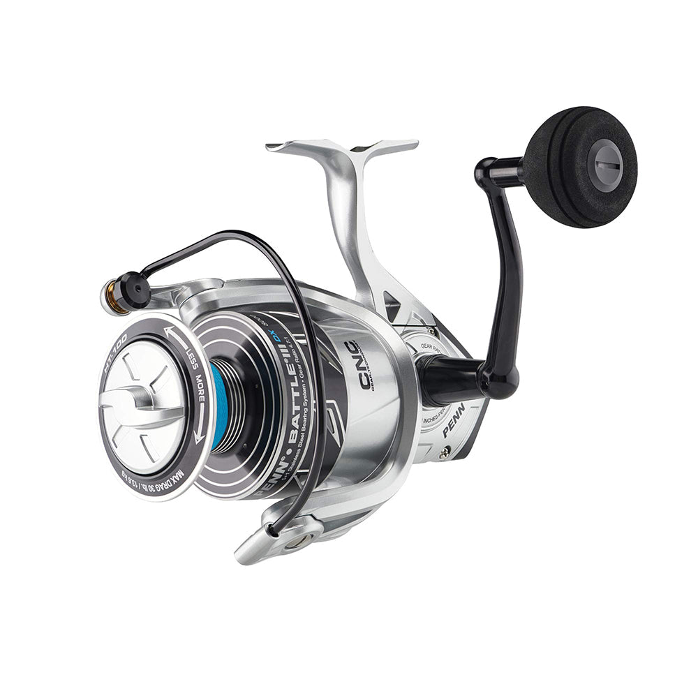 penn battle iii dx spinning reel btliii stores (3) | BTLIII-5000DX | BTLIII-6000DX Brass main gears are in every size along with an improved HT Penn Battle III DX Spinning