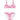 ROXY GIRL'S ALOHA SPIRIT BASIC BRALETTE BIKINI SET-SHOCKING PINK HELLO ALOHA SMALL-7/XS-